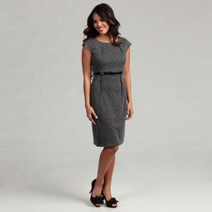 Connected Apparel Speckled Gray Dress